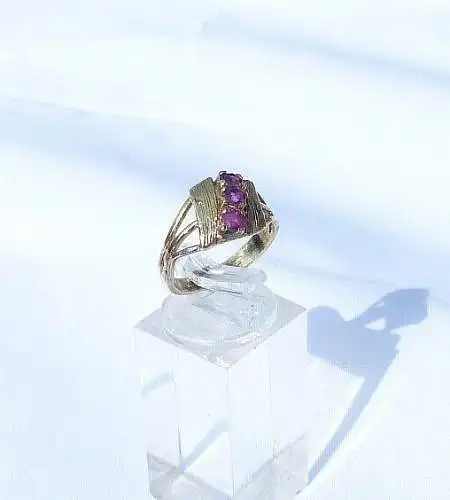 Ring  aus 835 Silber vergoldet mit Amethyste  Größe 52