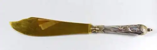 altes Tortenmesser aus 800 Silber Schneide vergoldet
