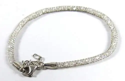 Zartes Armband  mit weißen Steinen Verschluss aus 925 Silber 19,5 cm bis 22,5 cm