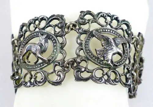 Armband aus 925 Silber mit Tiermotiven signiert BAB