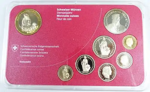 Schweiz Kursmünzensatz 2010 Murmeltier Stempelglanz im original Blister