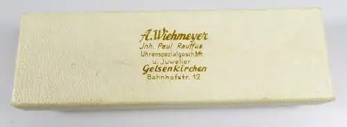 altes Schmuck-Etui Schmuckschachtel mit Werbung   A. Wiehmeyer Gelsenkirchen