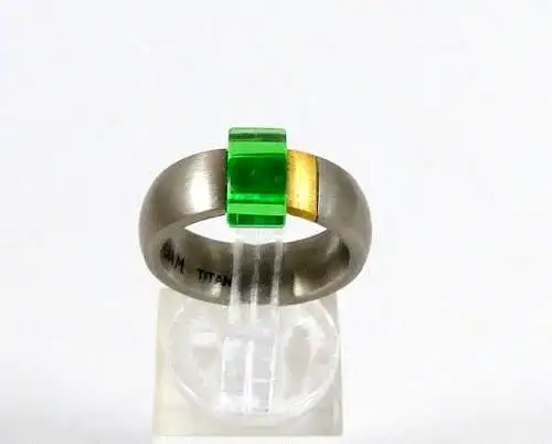 Ring Lydia M aus Titan mit Gold und Plastik Größe 54 Innen signiert