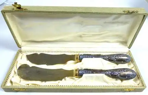 Vorlegemesser aus 800 Silber in OVP um 1900