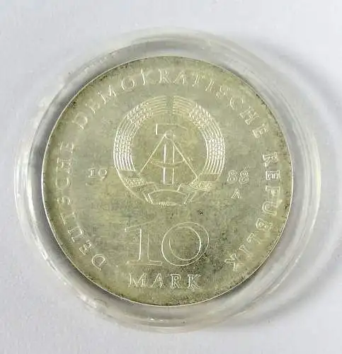 DDR 10 Mark Silber Ulrich von Hütten 1988