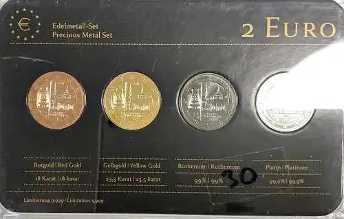 4 x 2 Euro Deutschland 2013 Kloster Maulbronn Edelmetall Set