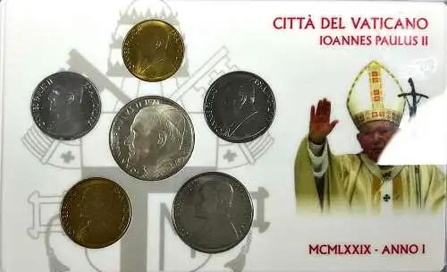 Kursmünzensatz Vatican Johannes Paulus II. 1979 im Blister