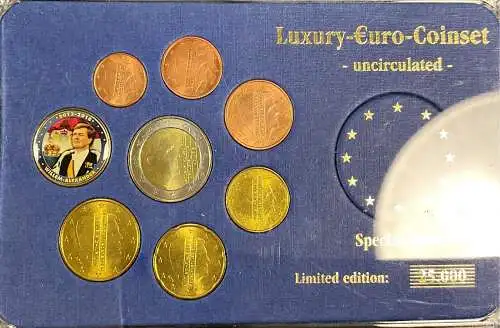 Euro Kurs Münzensatz Niederlande Euro  2014 Willem Alexander mit Farbmünze