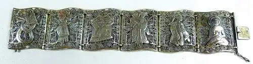 altes sehr dekoratives Armband aus 835 Silber mit chinesischen Motiven