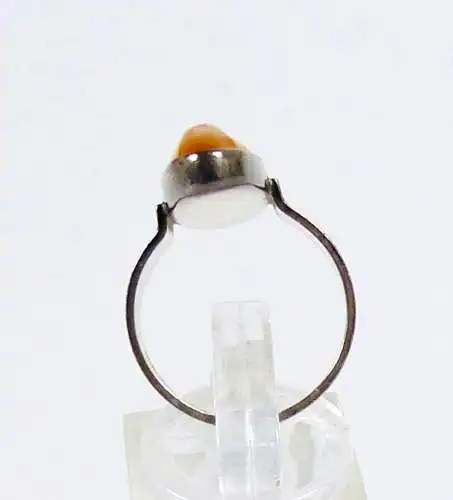 Ring aus 835 Silber mit Bernstein Fischland PB Peter Brommhold Größe 53