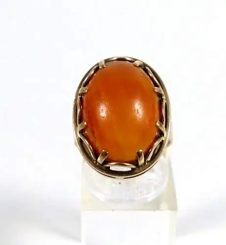 Ring aus 333 Gold mit Bernstein Amber  Größe 55