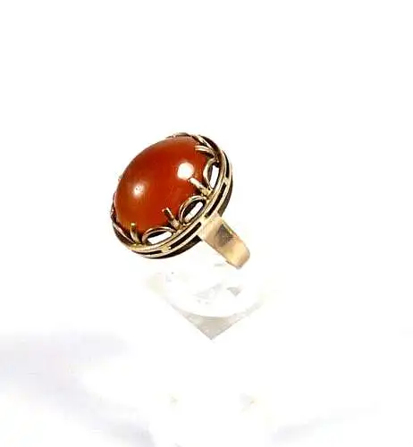 Ring aus 333 Gold mit Bernstein Amber  Größe 55