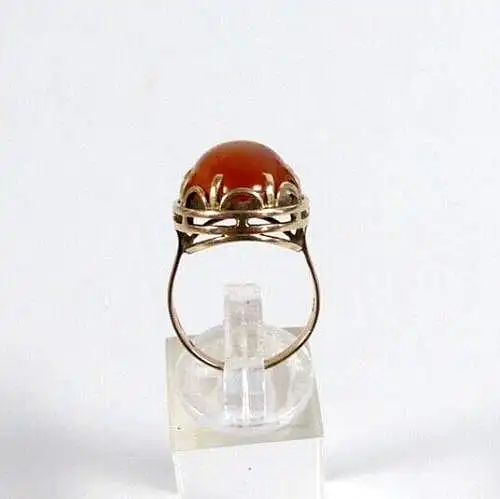 Ring aus 333 Gold mit Bernstein Amber  Größe 55