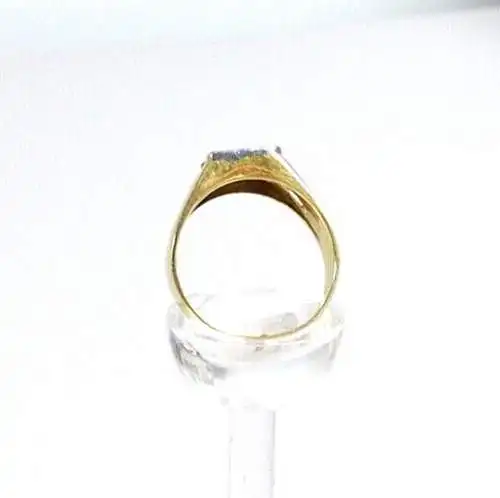 Ring aus 585 Gold  mit 10 Diamanten  Initiale S  Größe 62