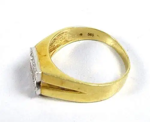 Ring aus 585 Gold  mit 10 Diamanten  Initiale S  Größe 62