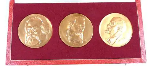 DDR 3 Medaillen Marx Engels und Lenin in OVP