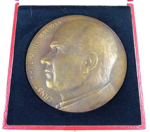 DDR große Bronze Medaille Ernst Thälmann in OVP