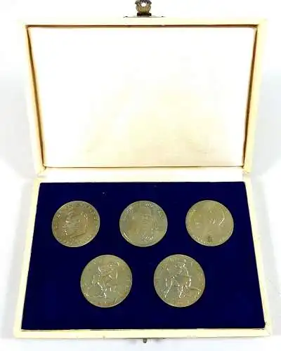DDR Fünf Medaillen zur Förderung des Olympischen Gedankens 1973 in OVP    selten