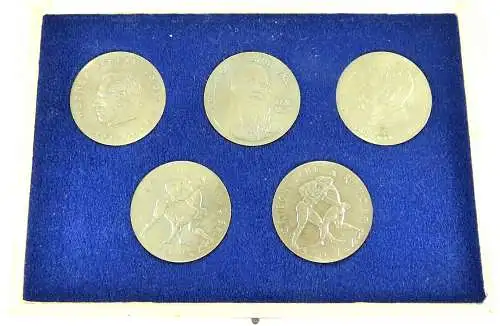 DDR Fünf Medaillen zur Förderung des Olympischen Gedankens 1973 in OVP    selten
