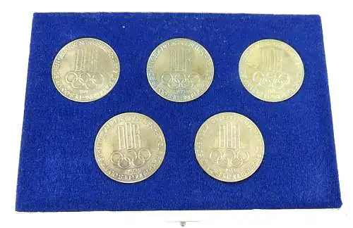 DDR Fünf Medaillen zur Förderung des Olympischen Gedankens 1973 in OVP    selten