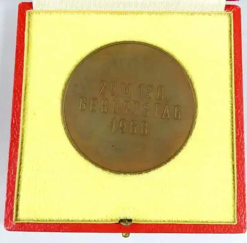 DDR Medaille Karl Marx 1818-1883 Bronze signiert Weiss in OVP