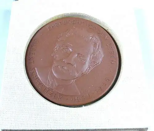 DDR Meissen Medaille Albert Schweitzer 1875 - 1965 in OVP
