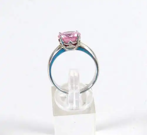 Ring aus 925 Silber mit Rosenquarz Größe 63 signiert DQCZ Diamond Quality