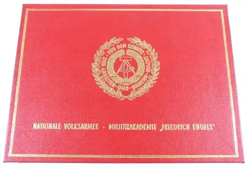 DDR NVA Schachtel für Ehrengeschenk Militärakademie Friedrich Engels