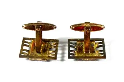 Art Deco Manschettenknöpfe aus 835 Silber mit Achat in OVP