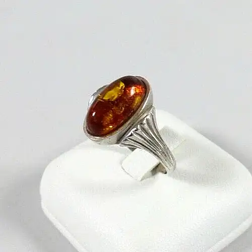 Ring aus 855 Silber mit Bernstein Amber