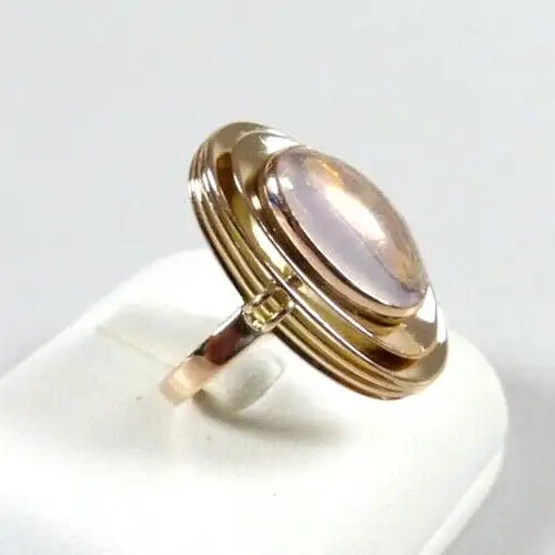 Ring aus 333 Gold mit Rosenquarz Größe 55