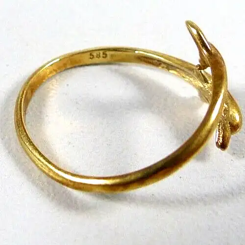 Delphin Ring aus 585 Gold  Größe 55