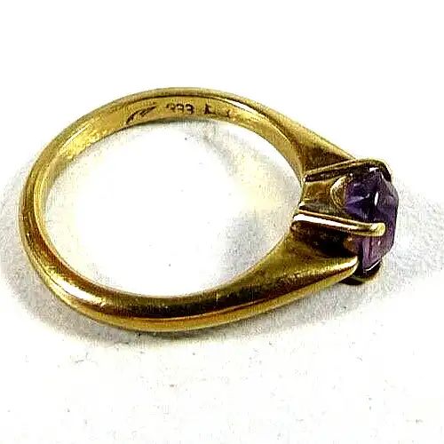 Ring aus 333 Gold mit Amethyst Größe 50