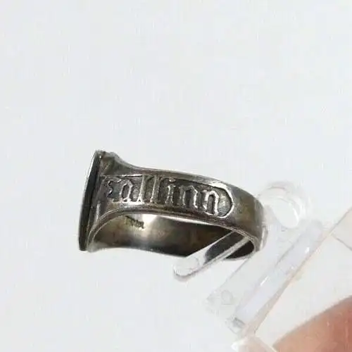 Alter Ring emailliert mit Landsknecht und Fahne Tallinn versilbert