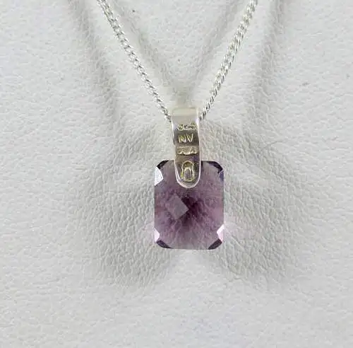 Kette aus 925 Silber mit Anhänger aus 925 Silber mit Amethyst