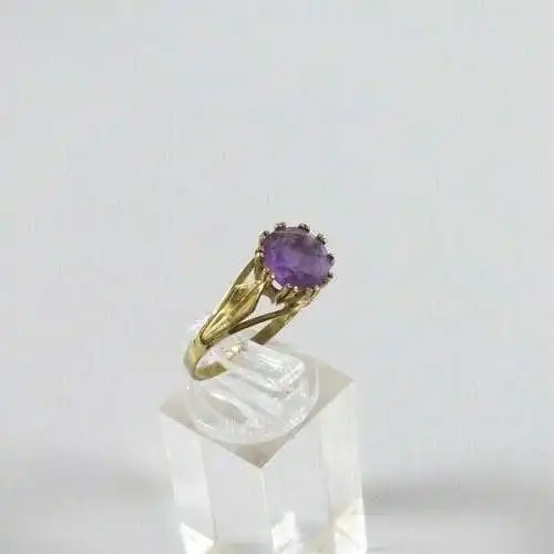 Ring aus 333 Gold mit Amethyst  Größe 62