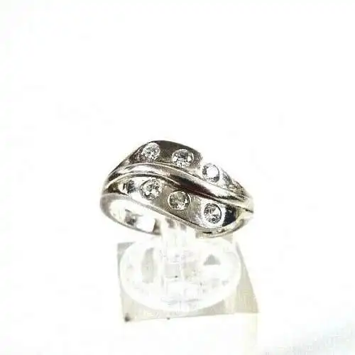 Ring aus 925 Silber mit weißen Edelsteinen, Gr. 57/Ø 18 mm  (da7001)