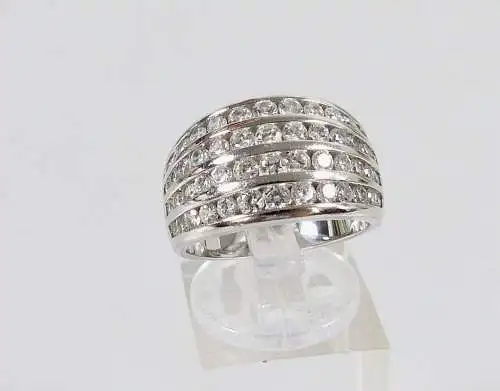 Ring aus 925 Silber mit weißen Edelsteinen, Gr. 57/Ø 18 mm  (da6934)