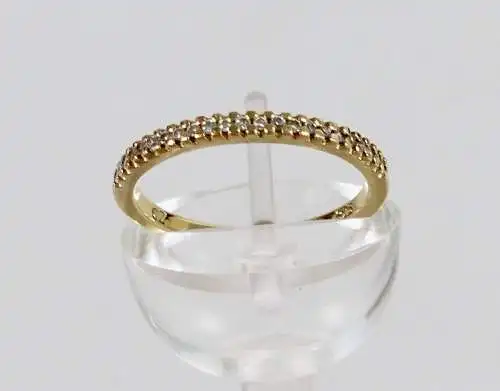 Ring aus 925 Silber vergoldet mit weißen Steinen, Gr. 57 Ø 18 mm   (da6928)