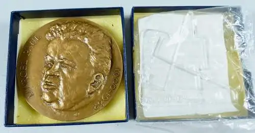 original alte Bronze Medaille Marcel Paul 1983, signiert    (da6911)