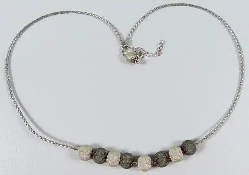 Collier aus 925 Silber mit Silberkugeln mit Magnet- u. Ringverschluß    (da6835)