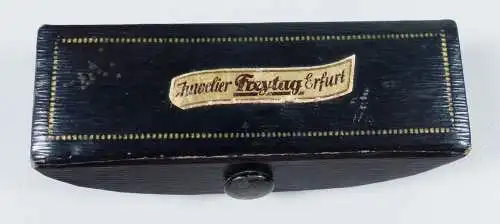 alte Schmuckschachtel/Schmucketui mit Werbung Juwelier Freytag Erfurt (da6821)