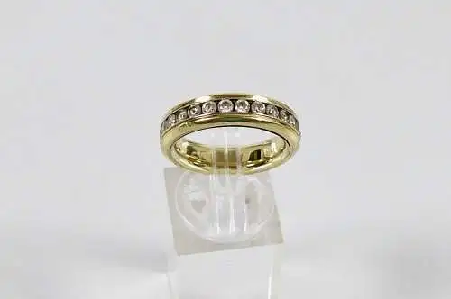 Ring aus 925 Silber vergoldet mit weißen Steinen, Gr. 56/Ø 17,8 mm  (da6791)
