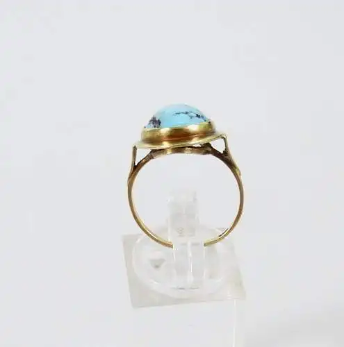 Ring aus 585 Gold mit Türkis, Gr. 52/Ø 16,5 mm  (da6770)