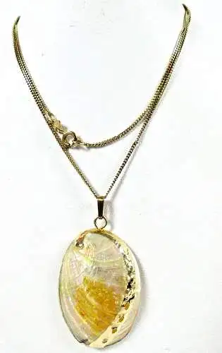 Kette aus 333 Gold mit Anhänger Muschel mit Goldrand    (da6727)