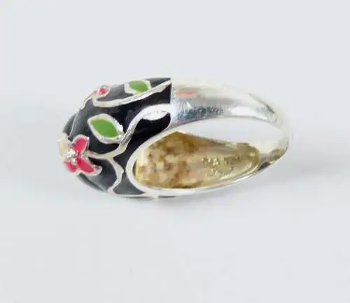 Ring aus 925 Silber mit schwarzem Stein, Gr. 67/ Ø 21,3 mm (da6705)