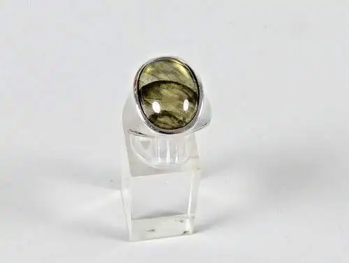 Ring aus 925 Silber mit grau schimmerndem Stein, Gr. 63/ Ø 20 mm (da6704)