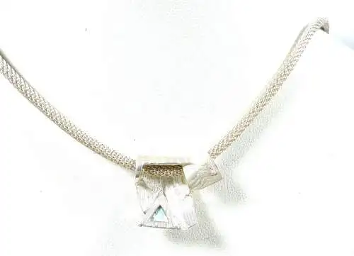 Kette mit Anhänger aus 925 Silber teilvergoldet mit Malachit  (da6696)