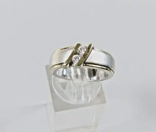 Ring aus 925 Silber mit weißen Edelsteinen, Gr. 54/Ø 17,2 mm  (da6662)