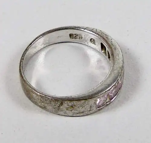 Ring aus 925 Silber mit rosa Steinen, Gr. 56/Ø 17,8 mm  (da6642)